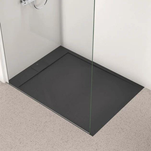 Ideal Standard Rectangle Shower Tray 1000 x 800 Ideal Standard Ultra Flat S i.life Shower Tray in Jet Black