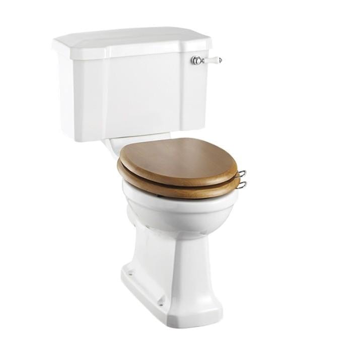Burlington Close Coupled Toilet 520mm / Lever / Chrome Burlington Traditional Rimless Close Coupled Toilet