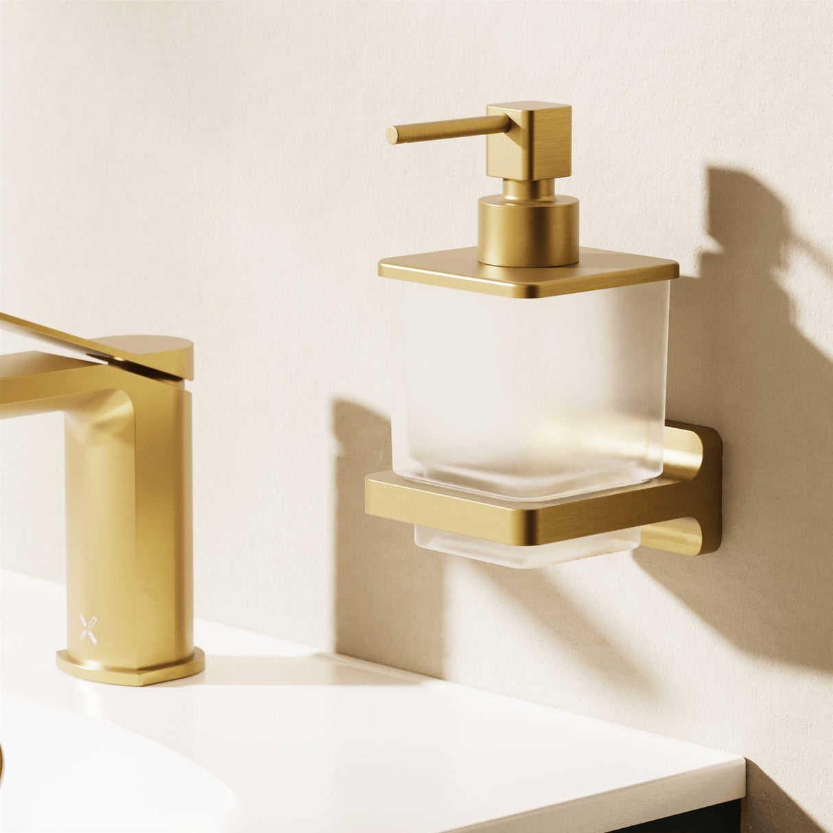 Crosswater Soap Dispenser Brushed Brass Crosswater Rotar Soap Dispenser
