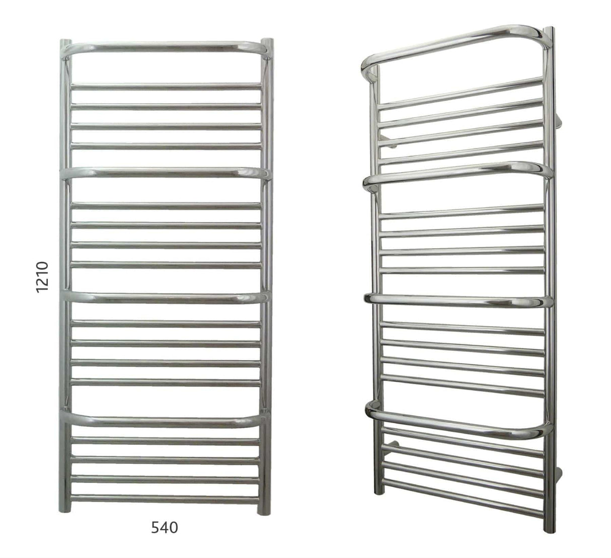 JIS Designer Towel Radiator Polished Chrome / Electric Only JIS Sussex Findon Vertical Stainless Steel Designer Heated Towel Rail