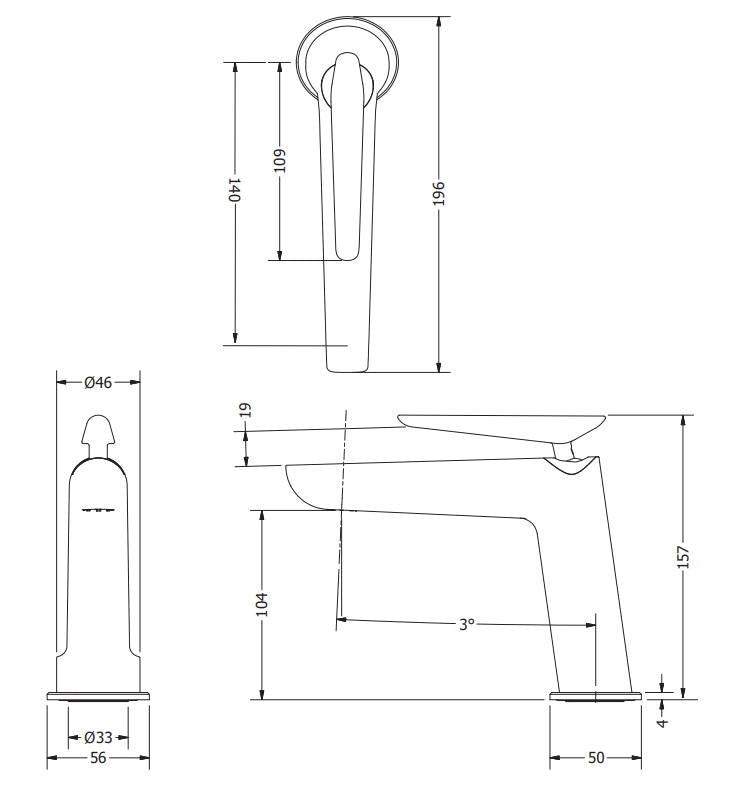 Crosswater Foile Basin Monobloc Mixer Tap