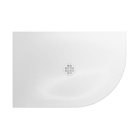 Crosswater Quadrant Shower Tray 800 x 1000mm / Right Hand Crosswater Creo Quadrant 25mm Stone Resin Shower Tray with Waste