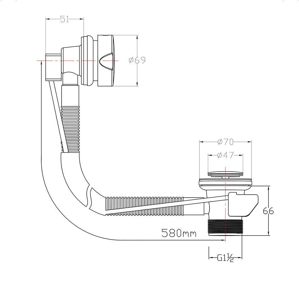 Imex Bath Waste Imex Standard Bath Pop Up Bath Waste