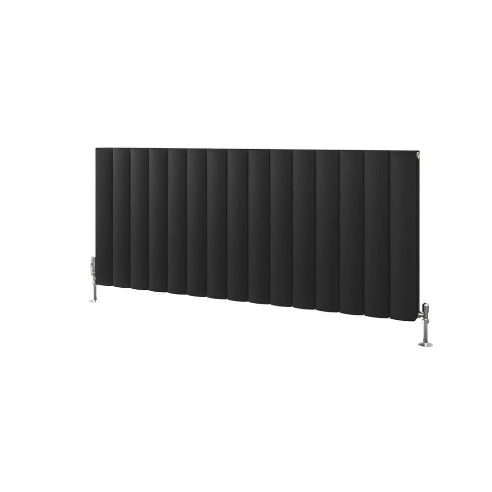 Eastbrook Panel Radiator Eastbrook Guardia Straight Horizontal Aluminium in Matt Black