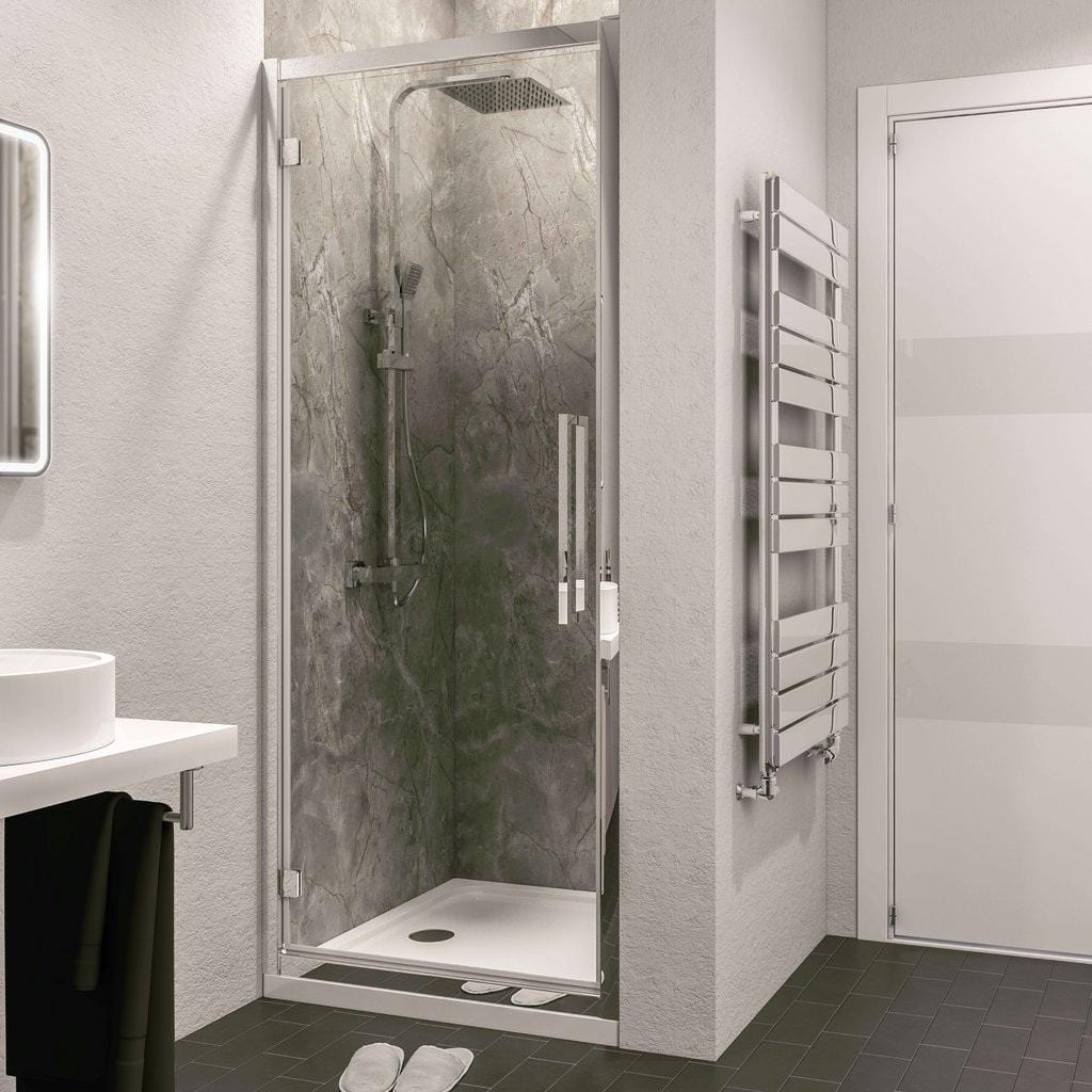 Eastbrook Hinged Shower Door Chrome / 1000mm Eastbrook Corniche 2000 8mm Hinged Shower Door