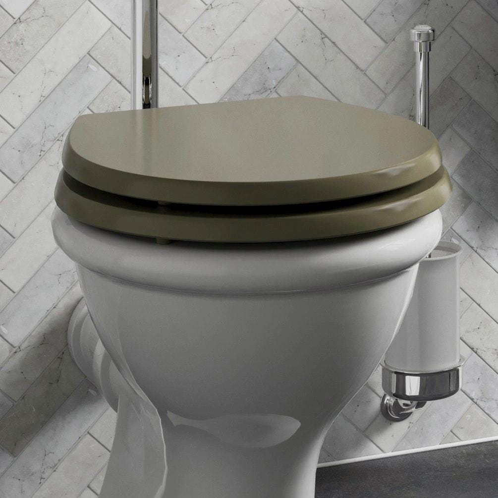 Burlington Toilet Seat Carlyle Green / Brushed Nickel Burlington Guild Close Toilet Seat