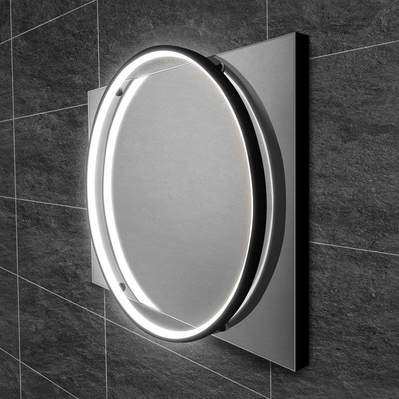 HiB Illuminated Mirror Black / 500 x 700mm HiB Solas Round LED Illuminated Mirror
