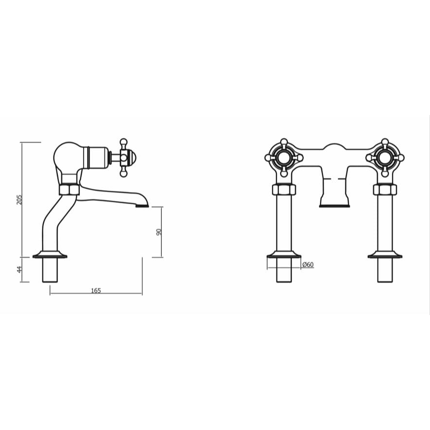 Crosswater Belgravia Crosshead Bath Filler Tap in Chrome