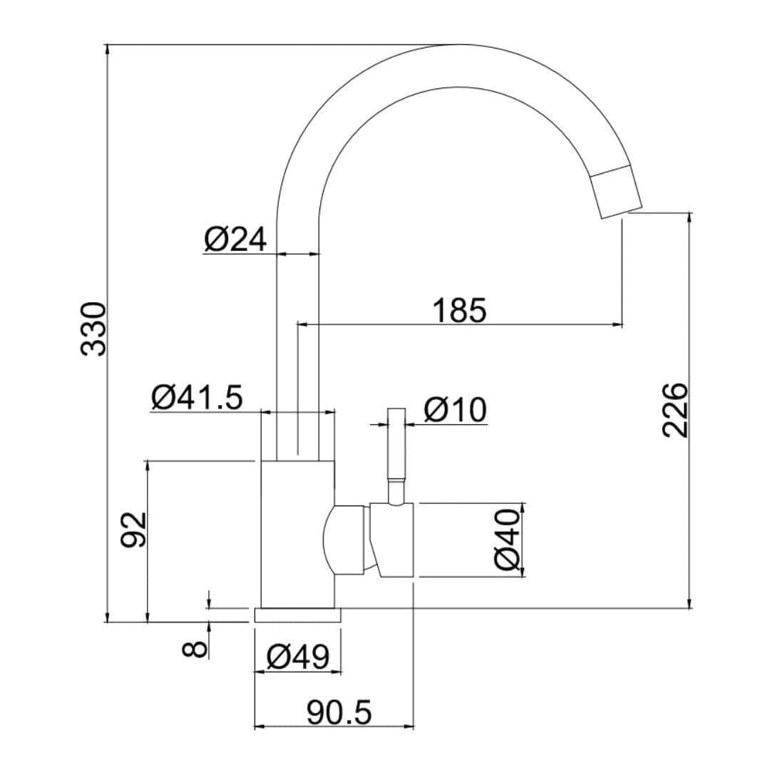 Aquarius Kitchen Tap Aquarius TrueCook - Series 92 - Single Lever Kitchen Mixer Tap