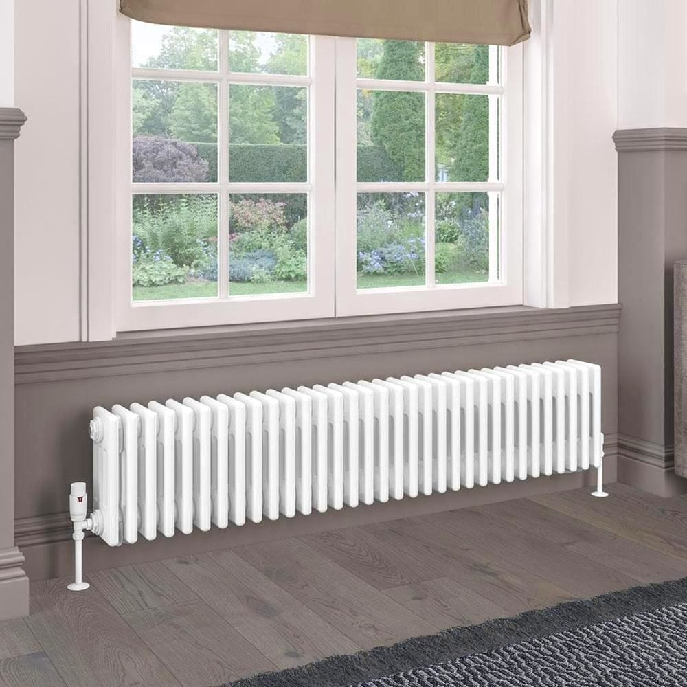 Eastbrook 300 x 1505 / Electric Only Eastbrook Rivassa Traditional 4 Column Radiator in Gloss White
