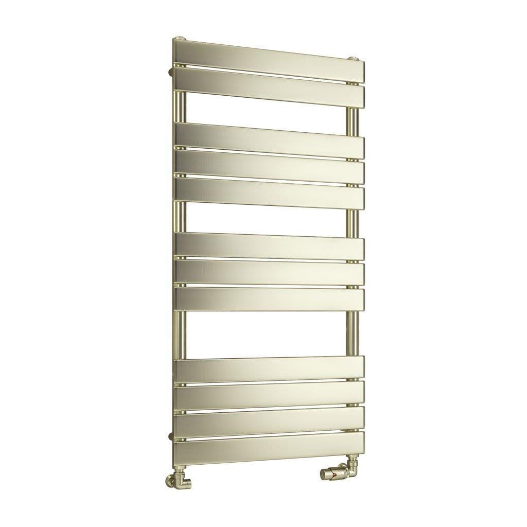 Eastbrook Designer Towel Radiator 1200 x 600 / Central Heating Eastbrook Staverton Tube On Tube Straight Radiator in Brushed Brass