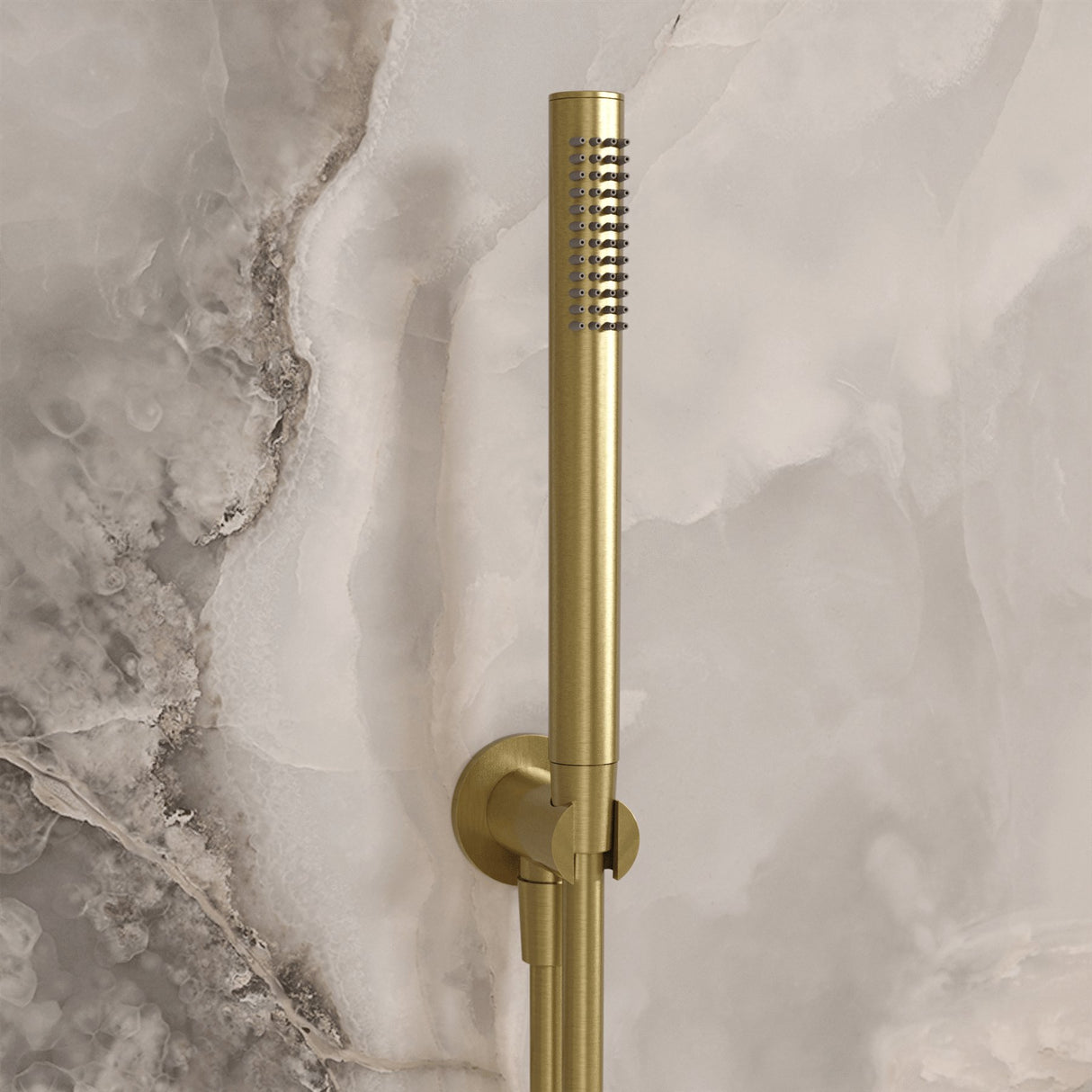 Crosswater Shower Handset Stainless Brushed Brass Effect Crosswater 3ONE6 Shower Handset, Hose and Wall Outlet