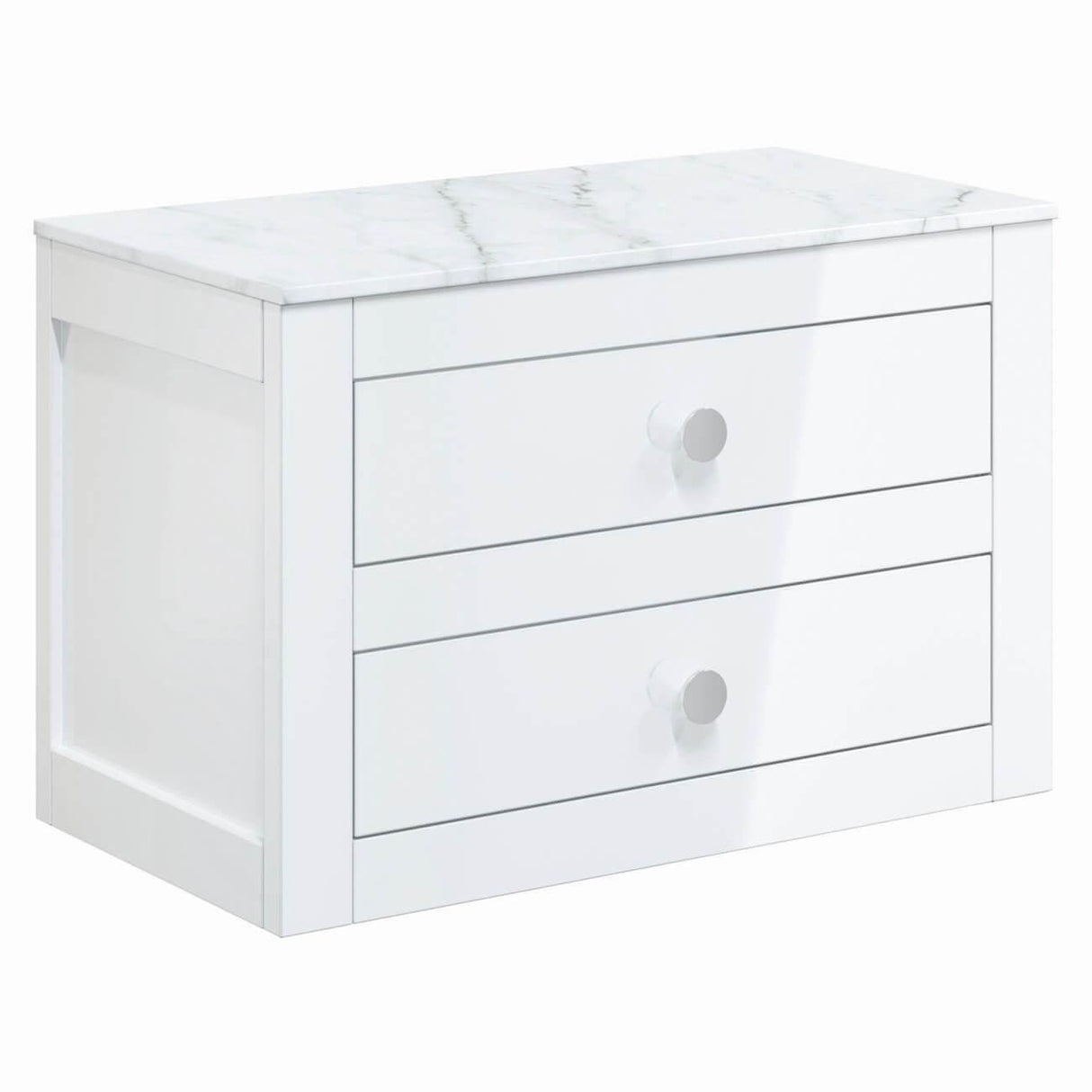 Crosswater Wall Mounted Vanity Unit Crosswater Canvass Vanity Unit with White Carrara Marble Effect Worktop