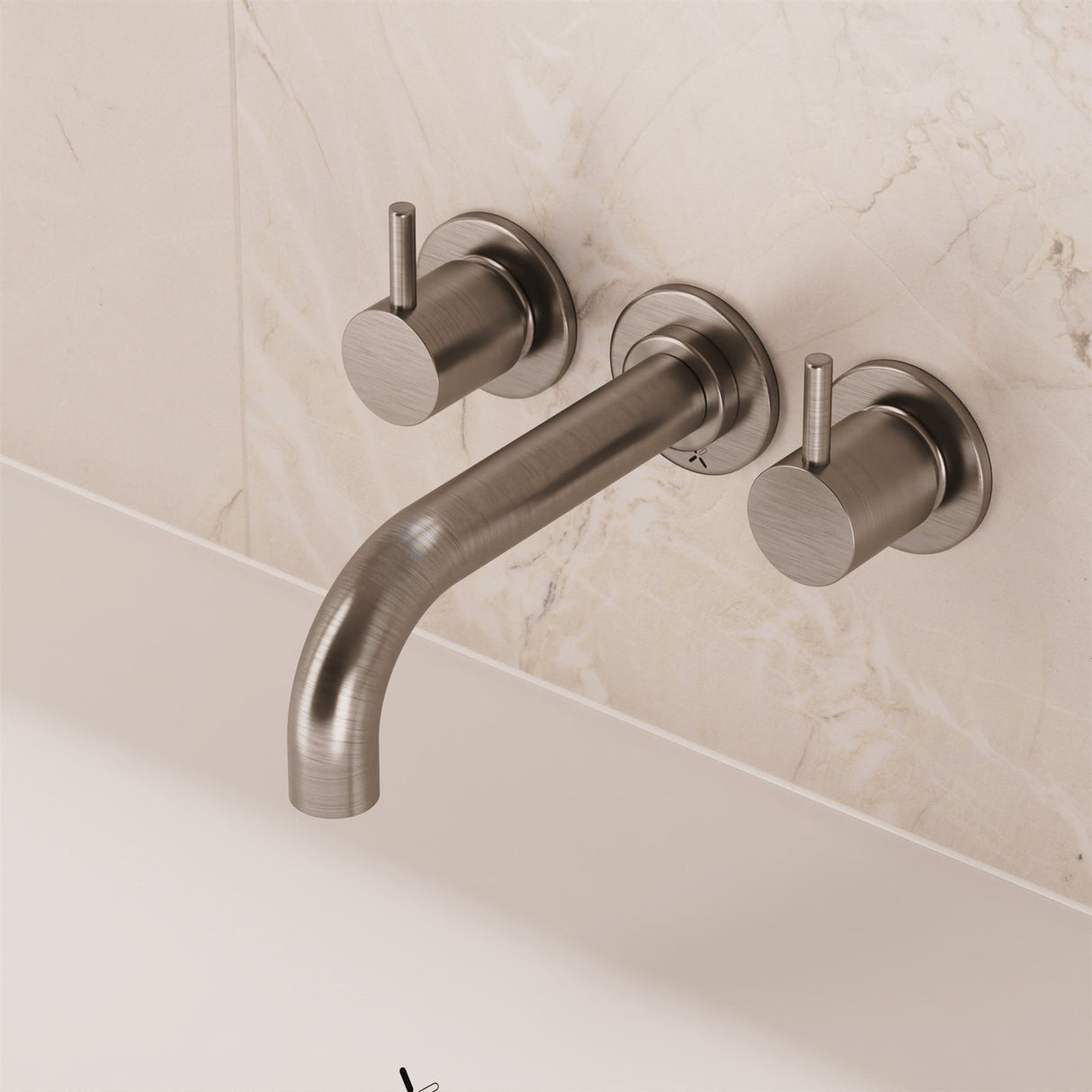 Crosswater Wall Mounted Bath Tap Brushed Nickel Crosswater MPRO Wall Mounted 3 Hole Bath Filler Tap