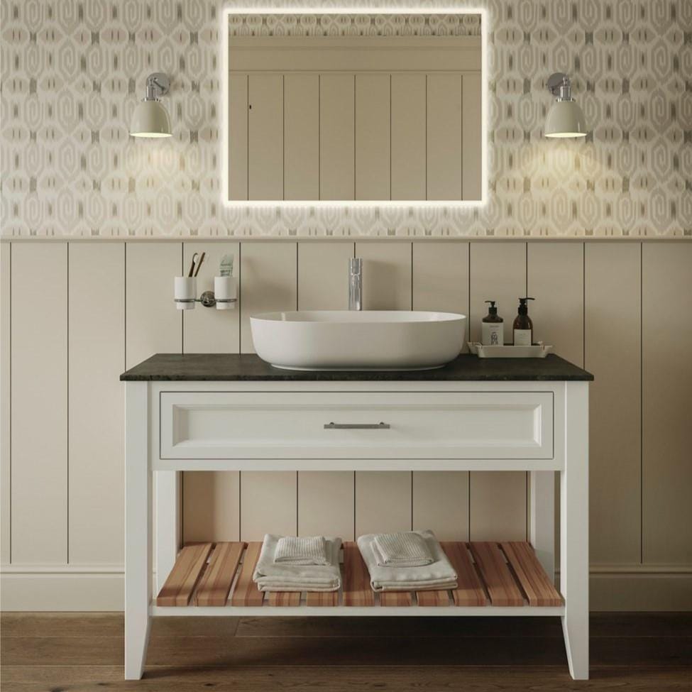 Heritage Floor Standing Vanity Unit Chantilly / 1200mm - 1 Drawer Heritage Broughton Washstand with Laminate Worktop