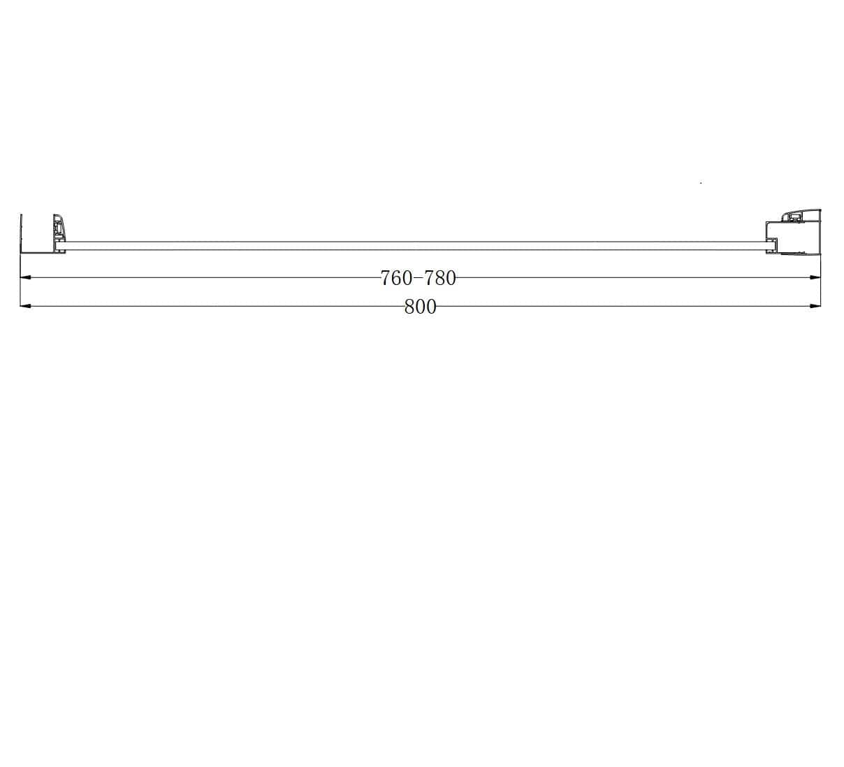 Eastbrook Side Panel Eastbrook Corniche 2000 8mm Side Panel for Hinged Doors