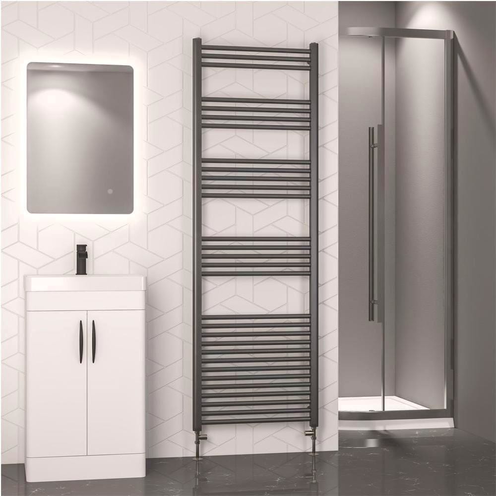 Eastbrook Ladder Rail 1800 x 600mm / Electric Only Eastbrook Wendover Straight Heated Towel Rail in Brushed Gunmetal
