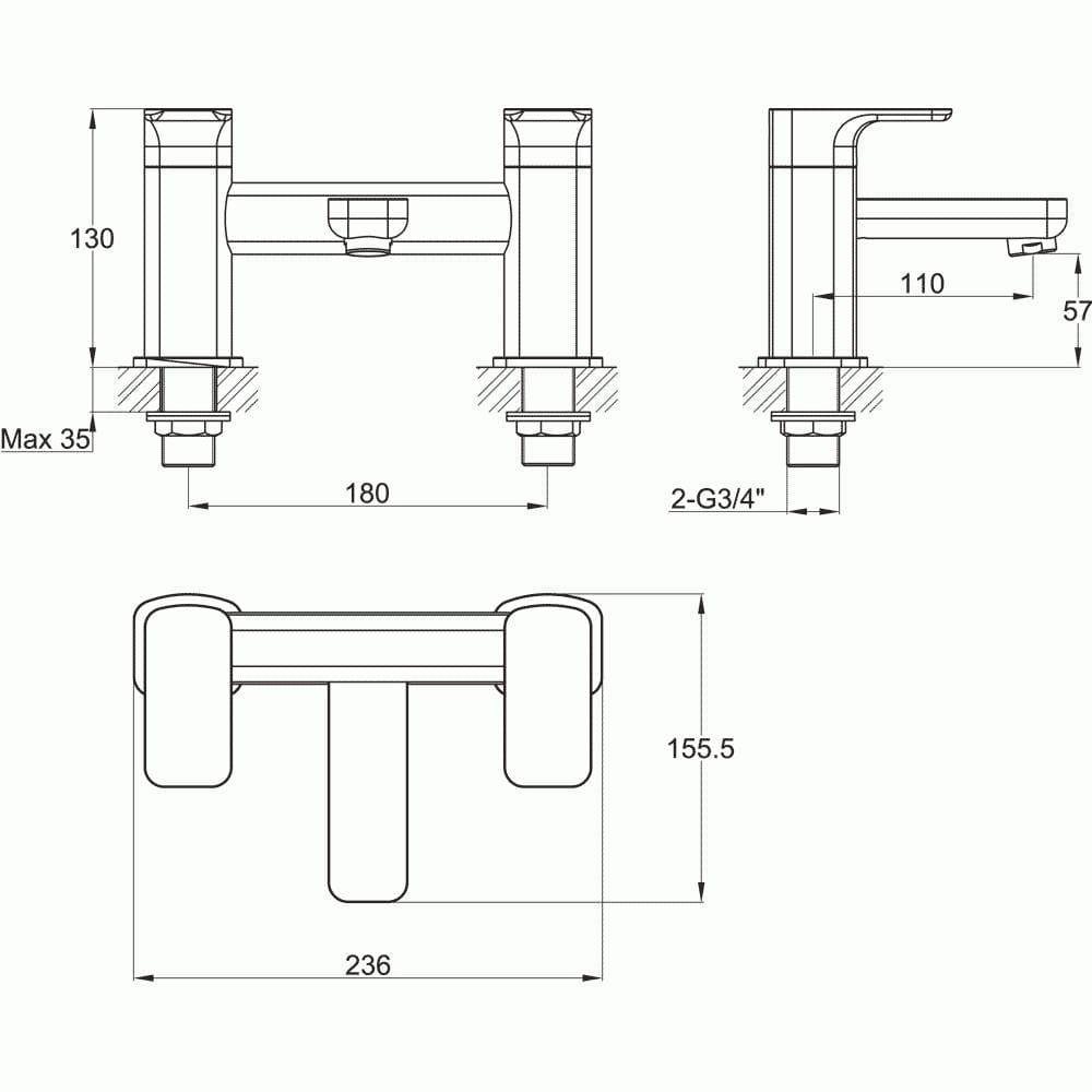 Imex Bath Mixer Imex Flite Bath Filler