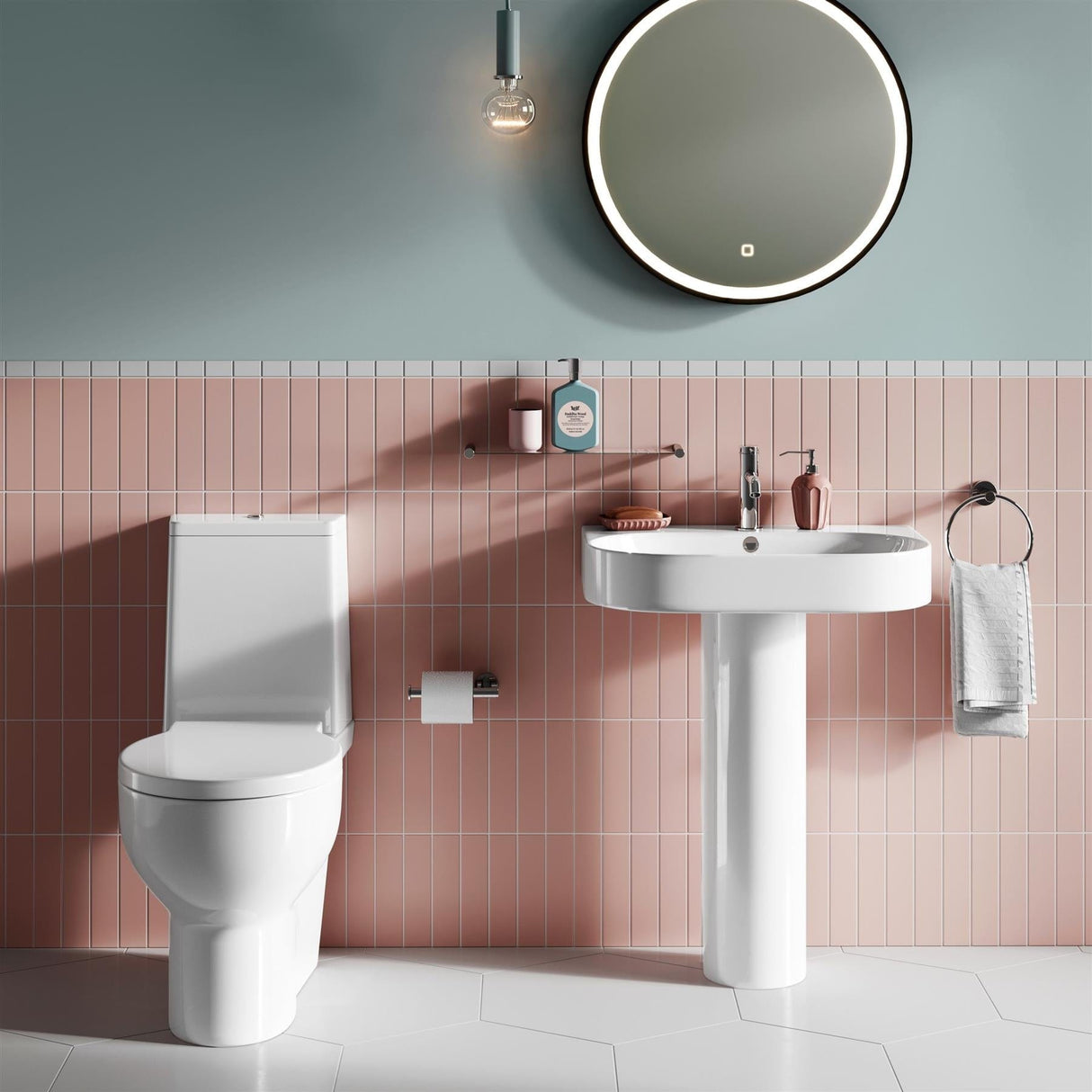 Britton Close Coupled Toilet Britton Trim Close Coupled Rimless Toilet with Soft Close Seat