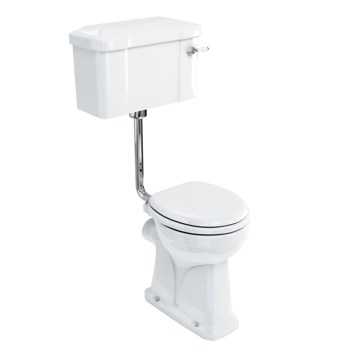 Burlington Low Level Toilet 520mm / Lever / Chrome Burlington Regal Comfort Height Low Level Toilet