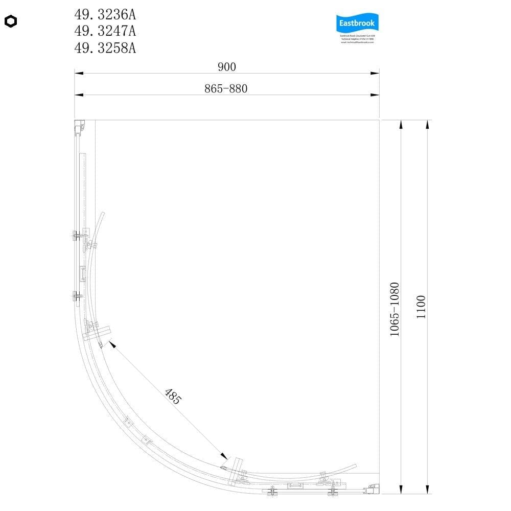 Eastbrook Quadrant Shower Enclosure Eastbrook Corniche 2000 8mm Quadrant Shower Enclosure