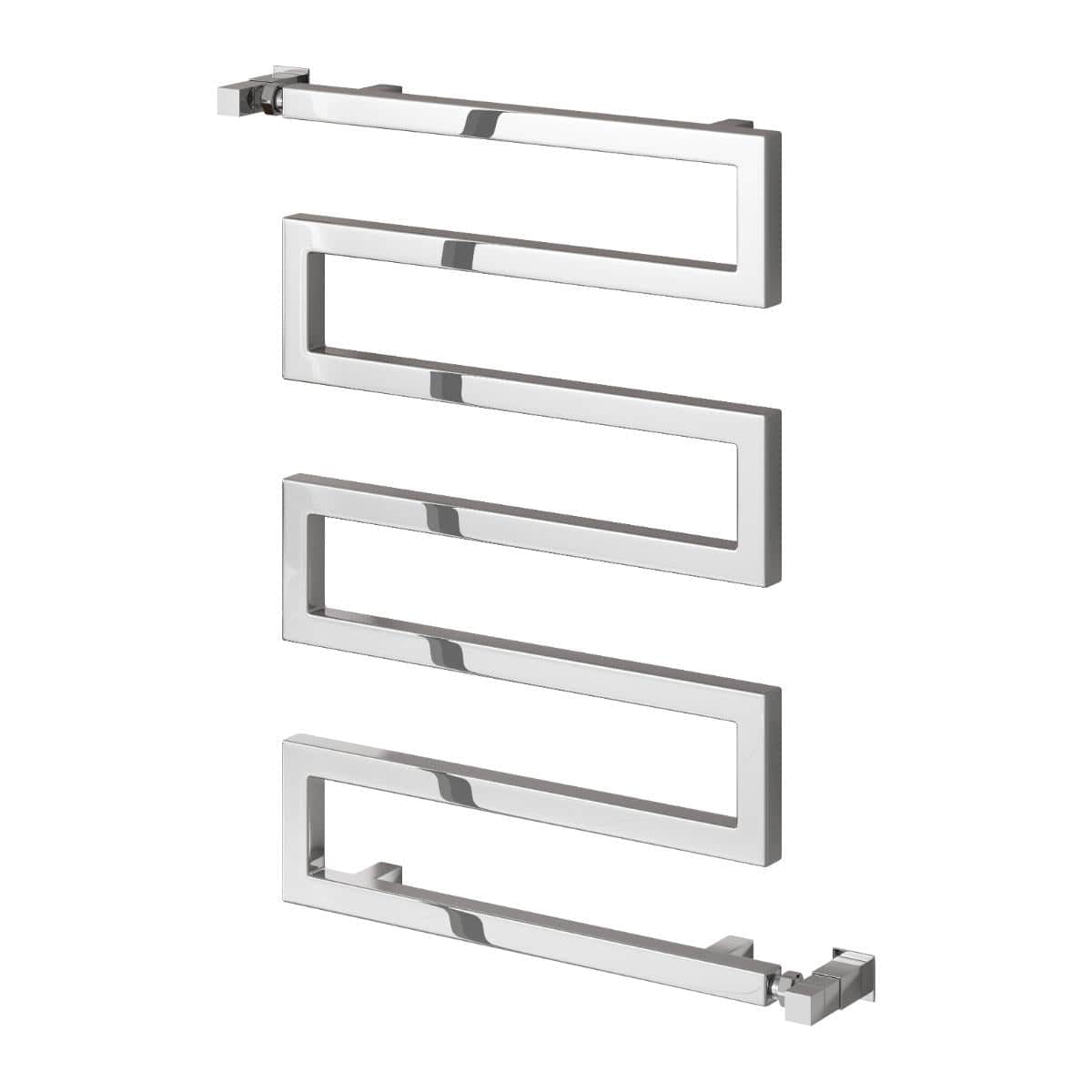 Reina Designer Towel Radiator 750 x 500mm / Chrome Reina Serpe S-Shaped Central Heating Towel Radiator