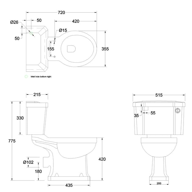Burlington Close Coupled Toilet Burlington Standard Close Coupled Toilet