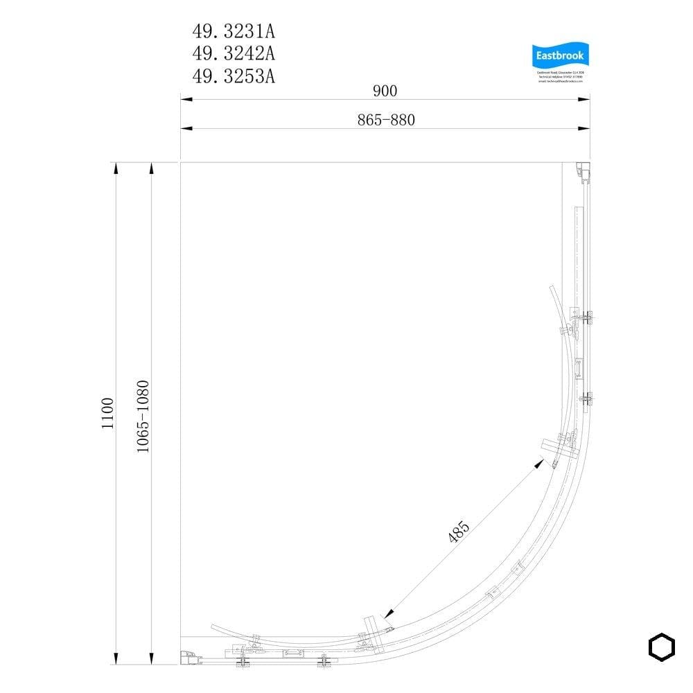 Eastbrook Corniche 2000 8mm Quadrant Shower Enclosure
