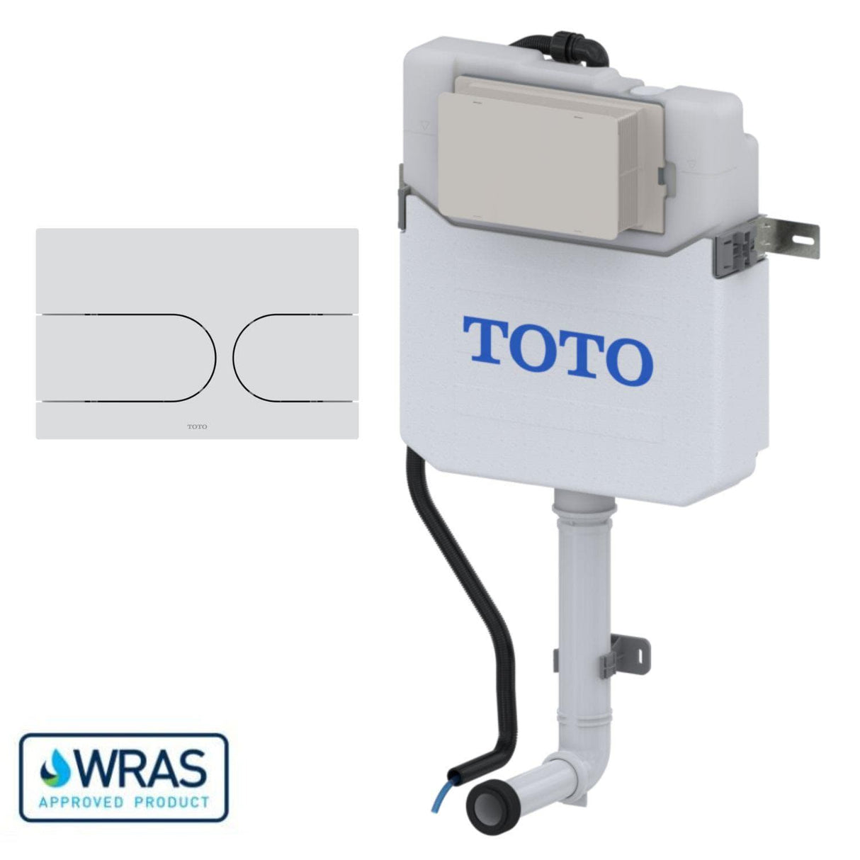 Toto Concealed Cistern Matte White / Dual Flush Toto Washlet Concealed Cistern with Auto Flush Capability and Flush Plate