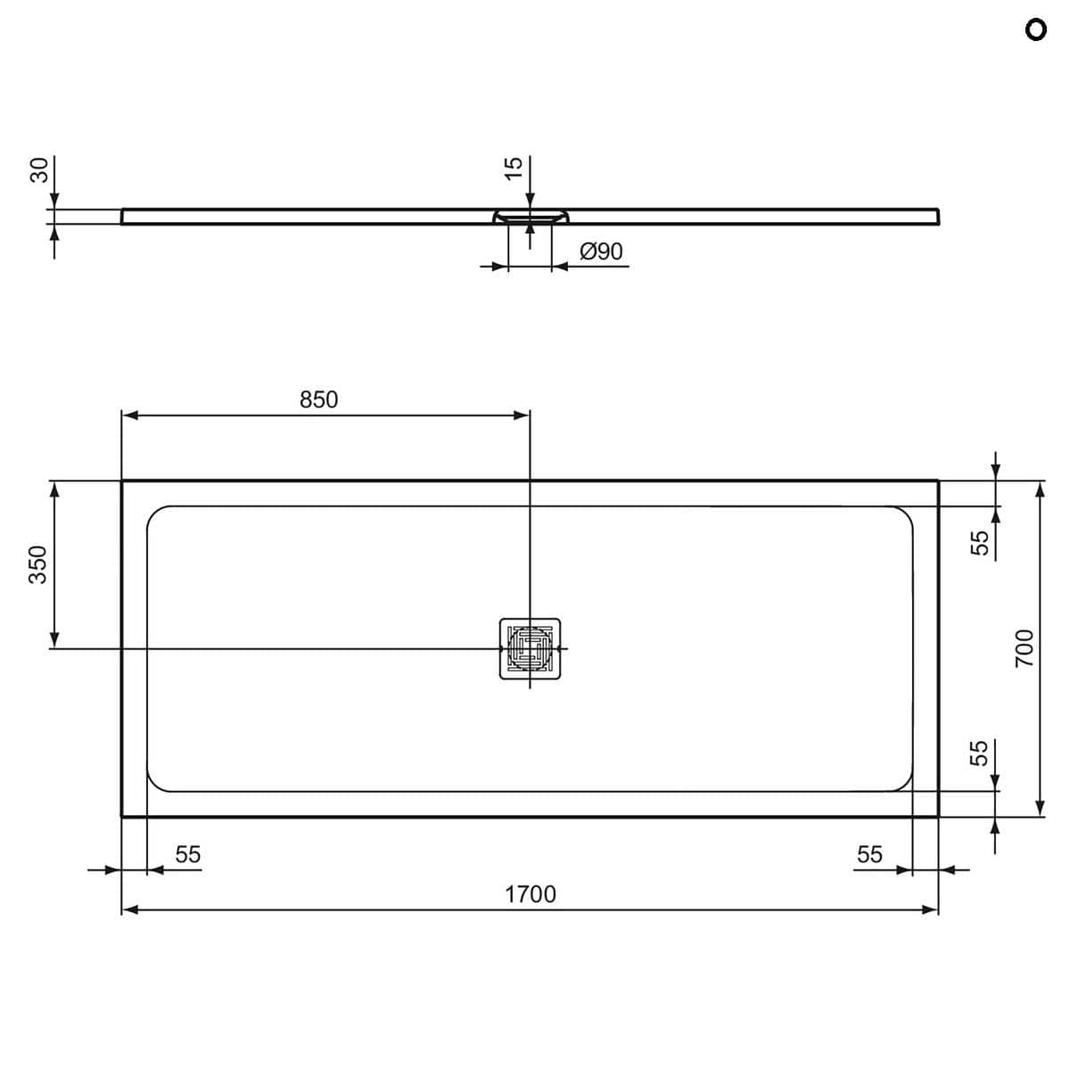 Ideal Standard Rectangle Shower Tray Ideal Standard Ultra Flat S+ Shower Tray 30mm including Waste