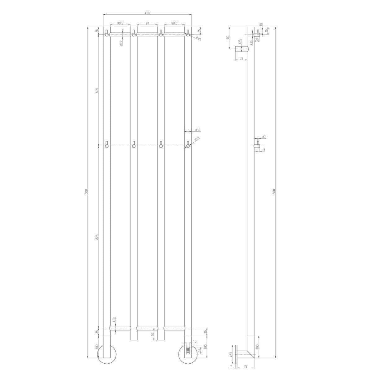 Aquarius Designer Radiator Aquarius DigiTherm Solara Dry Electric Radiator with LCD Display