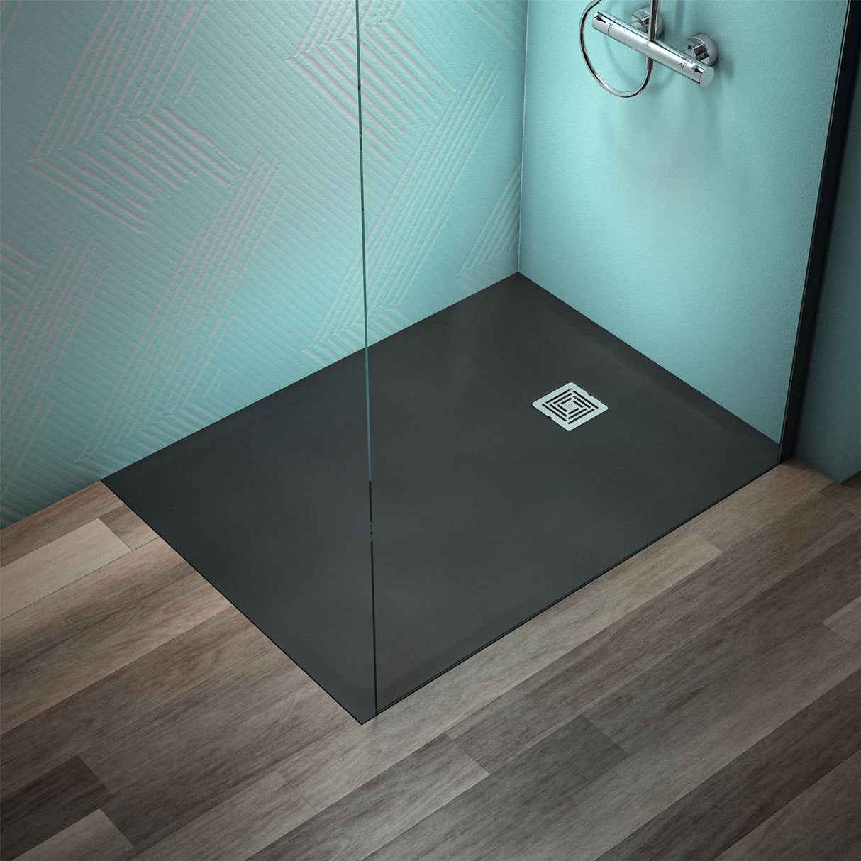 Ideal Standard Rectangle Shower Tray Jet Black / 1200 x 900mm Ideal Standard Ultra Flat S+ Shower Tray 30mm including Waste