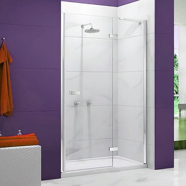 Merlyn Hinged Shower Door Chrome / 1100 adj (1060-1100mm) Merlyn Ionic Essence Frameless Hinged Shower Door and Inline Panel