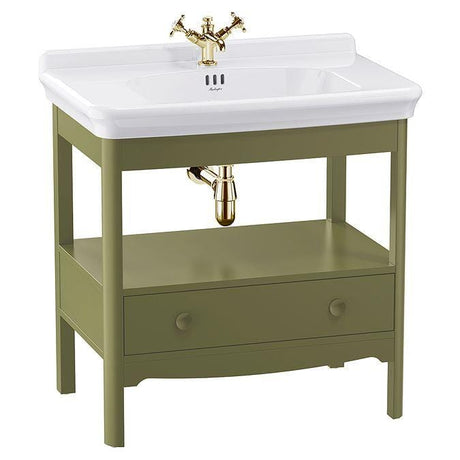 Burlington Floor Standing Vanity Unit Carlyle Green / 3 Hole Burlington Guild Floor Standing 850mm Vanity Unit with Basin