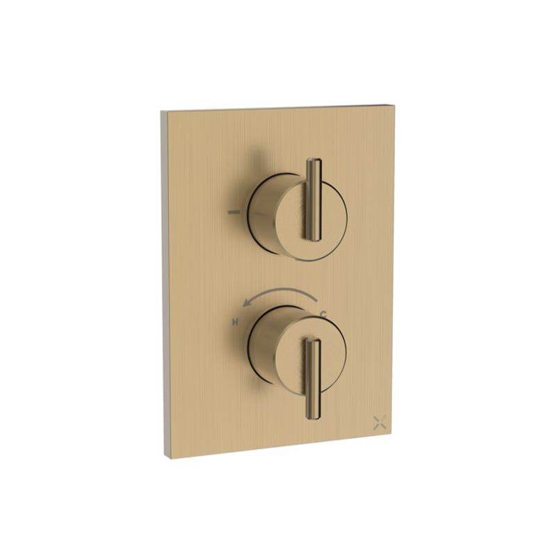 Crosswater Concealed Shower Valve Brushed Brass Crosswater 3ONE6 Lever 1 Outlet Trimset