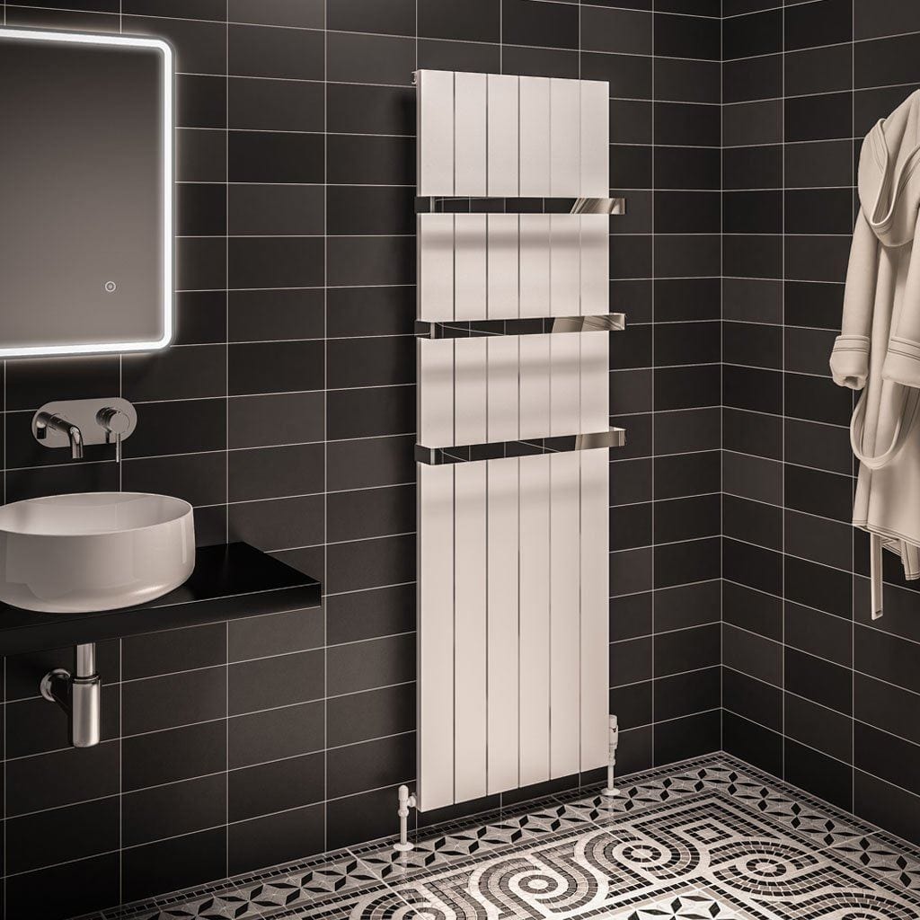 Eastbrook Panel Radiator 1800 x 565mm / Central Heating Eastbrook Rosano Straight Vertical Aluminium Radiator in Matt White