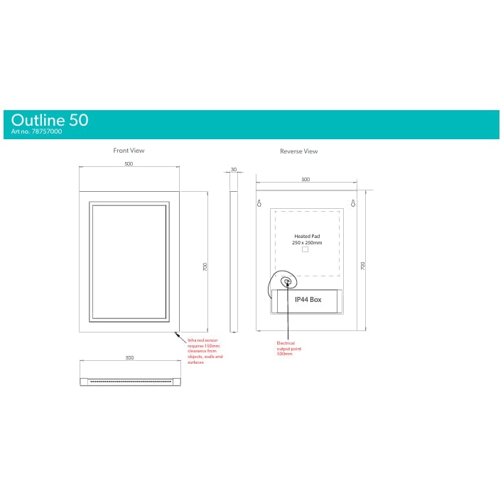 HiB Illuminated Mirror HiB Outline LED Illuminated Mirror