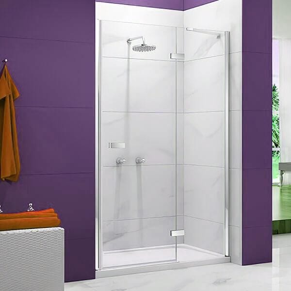Merlyn Hinged Shower Door Chrome / 1100+ adj (1100-1140mm) Merlyn Ionic Essence Frameless Hinged Shower Door and Inline Panel