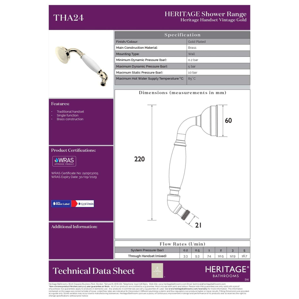 Heritage Shower Handset Heritage Traditional Shower Handset