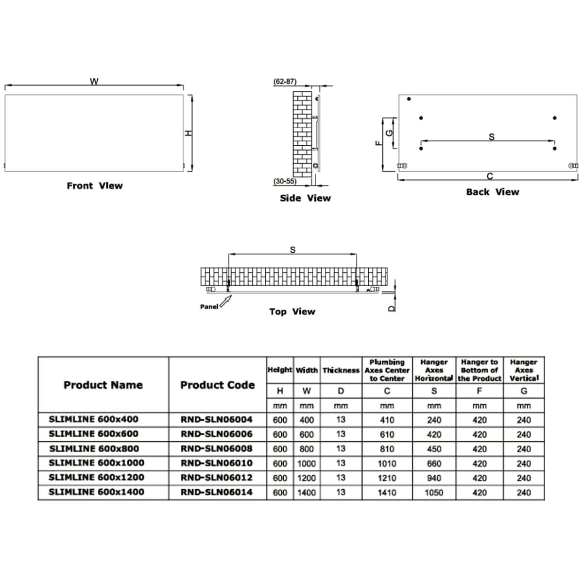 Reina Panel Radiator Reina Slimline Horizontal Central Heating Flat Panel Radiator