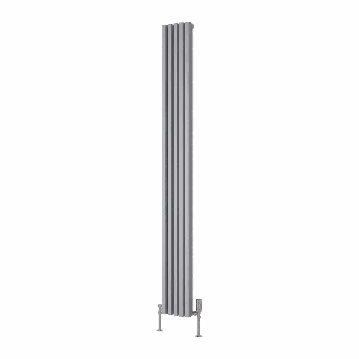 Reina Panel Radiator 1800 x 190mm / Silver Reina Albano Central Heating Vertical Radiator