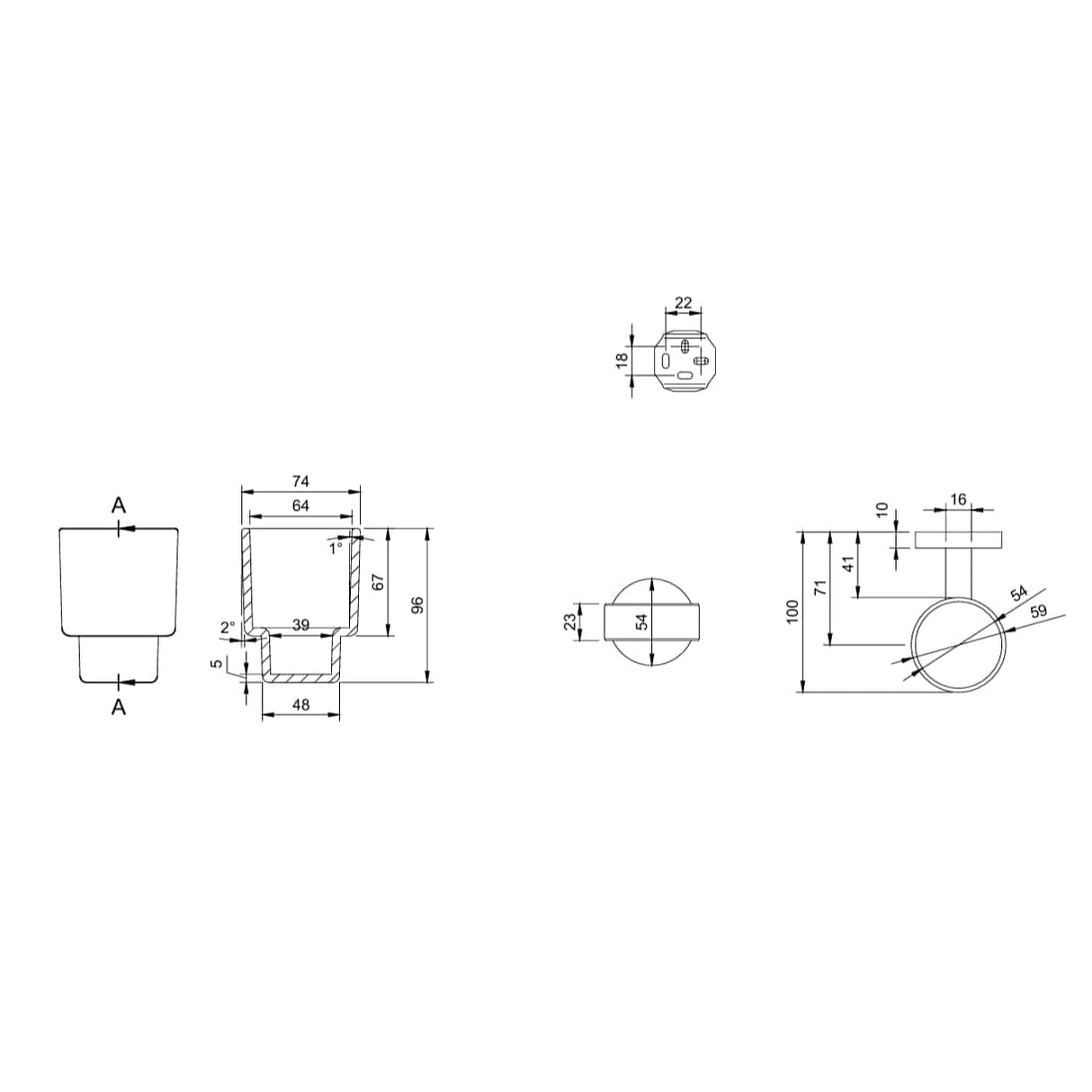 Villeroy & Boch Toothbrush Holder Villeroy & Boch Elements - Tender Tumbler Holder