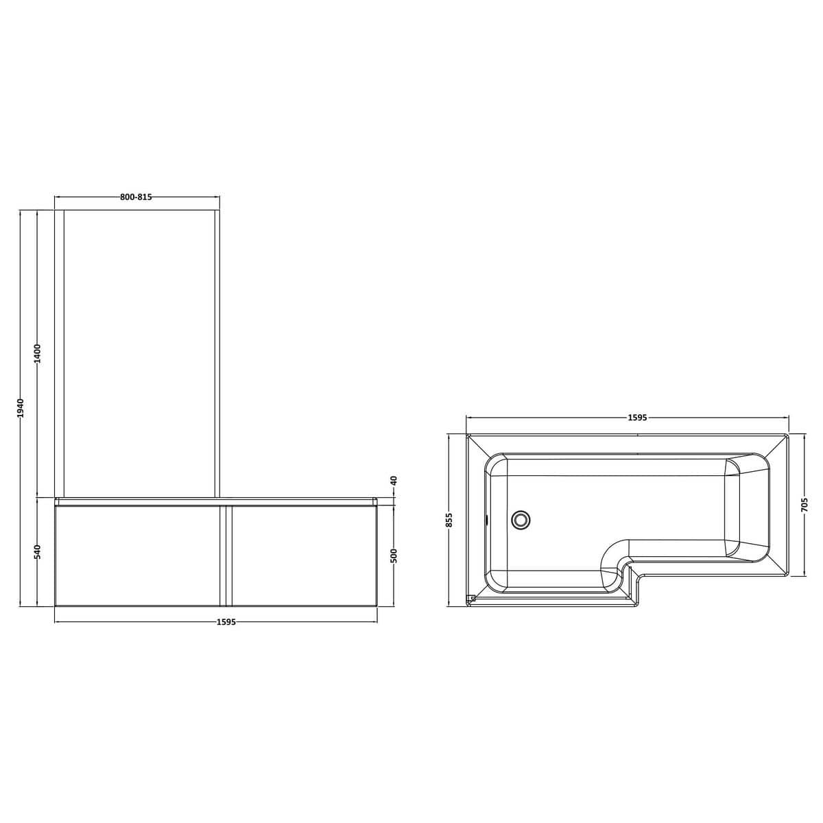 Aquarius Bathrooms L-Shaped Shower Bath Aquarius Urbano L-Shape Square Shower Bath Pack with Screen and Panel