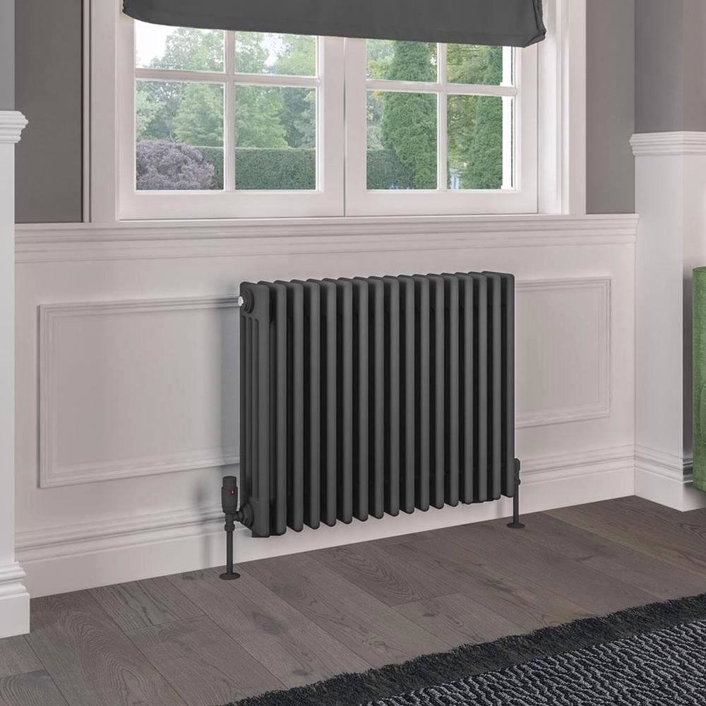 Eastbrook 600 x 785 / Dual Fuel Eastbrook Rivassa Traditional 4 Column Radiator in Matt Anthracite