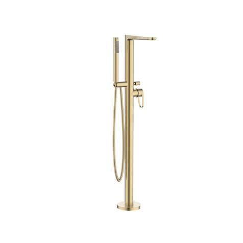 Crosswater Freestanding Bath Filler Brushed Brass Crosswater Lazo Floor Standing Bath Shower Mixer