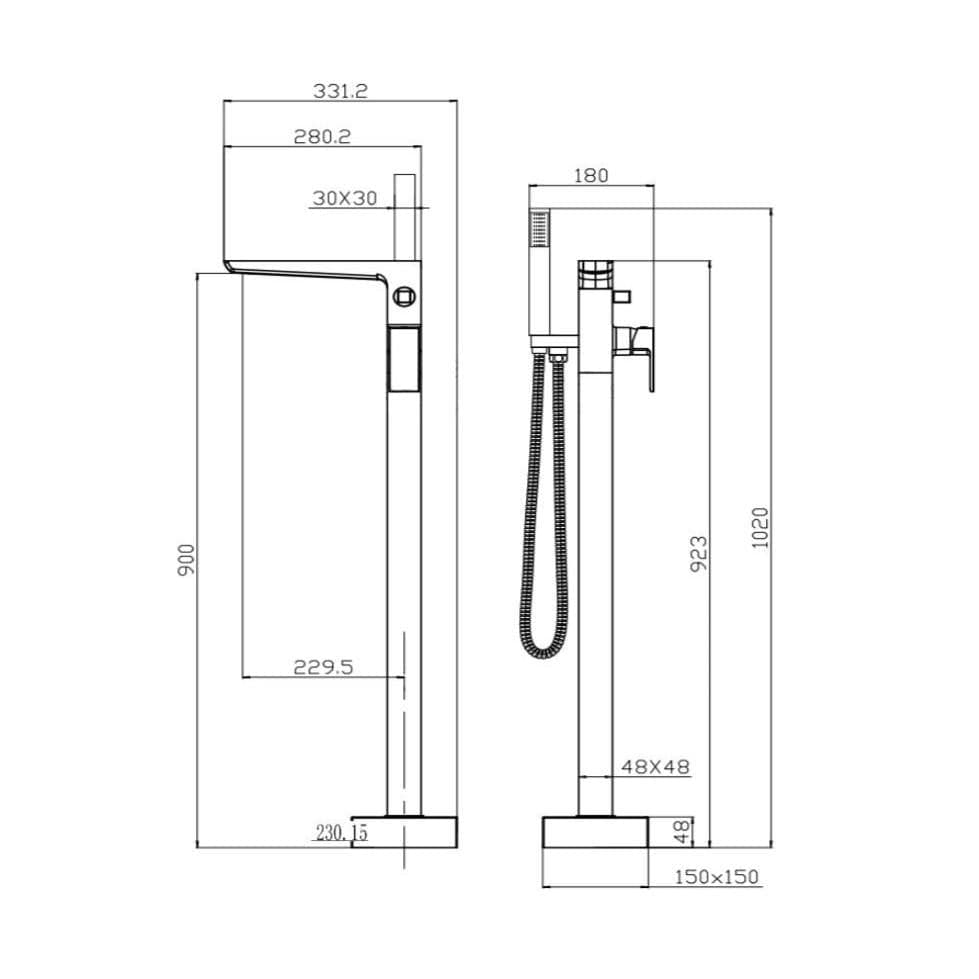 Aquarius Freestanding Bath Filler Aquarius Hydro Floor Standing Bath Shower Mixer Tap with Shower Kit