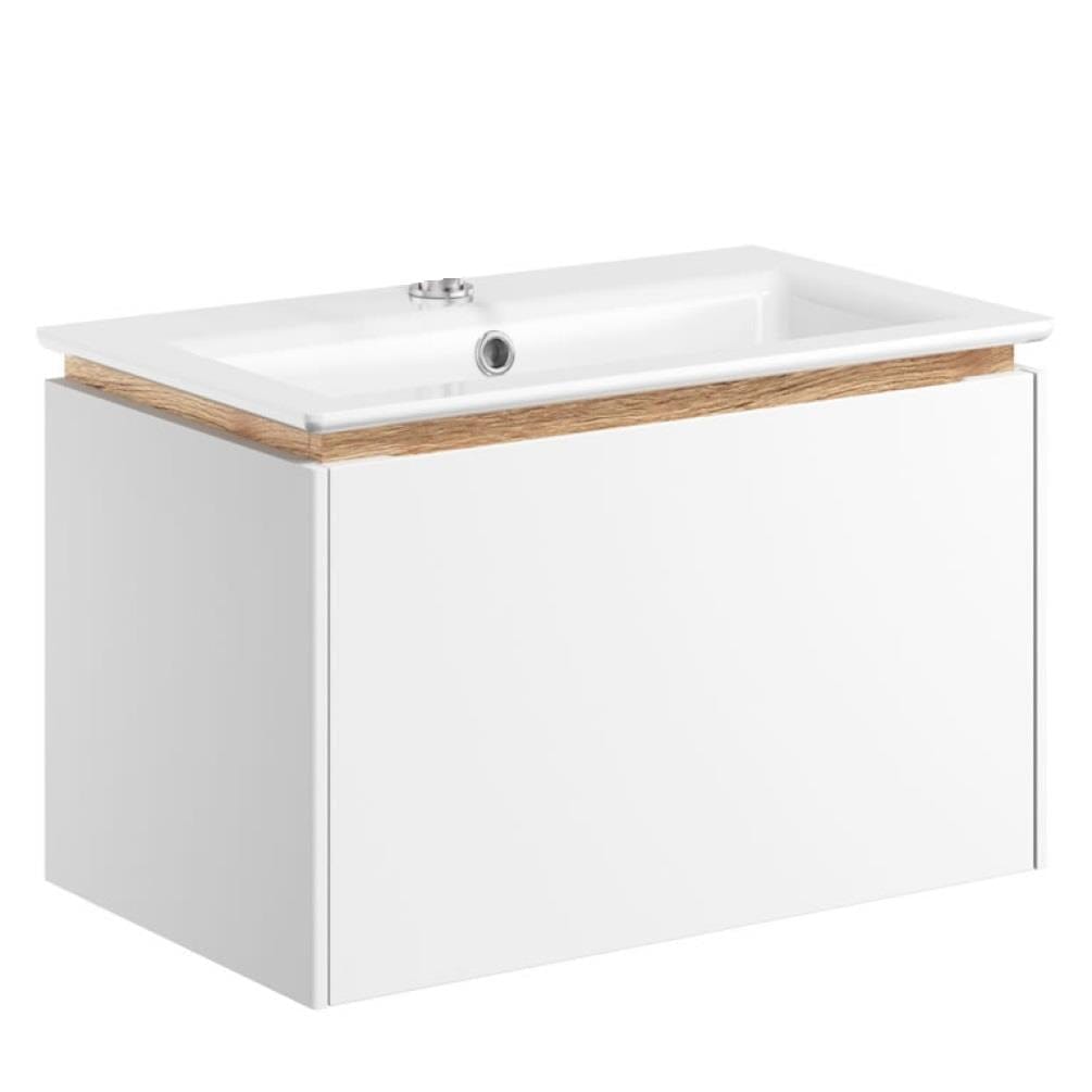 Crosswater Wall Mounted Vanity Unit Matt White / 600mm / 0 Tap Hole Basin Crosswater Mada Wall Mounted Vanity Unit