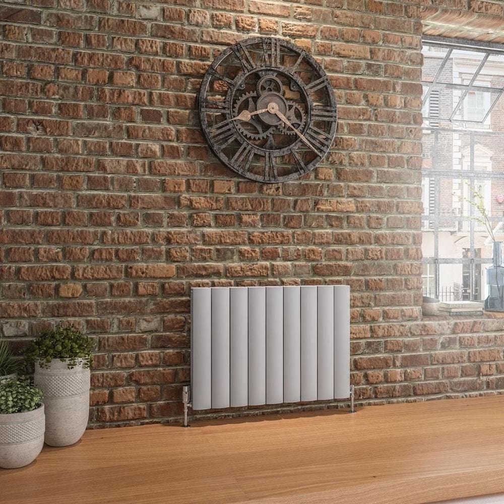 Eastbrook Panel Radiator 600 x 850 / Central Heating Eastbrook Guardia Straight Horizontal Aluminium in Matt Grey