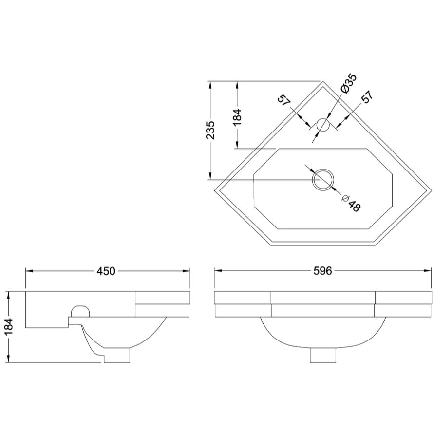 Burlington Cloakroom Basin Burlington Traditional Corner Cloakroom Basin