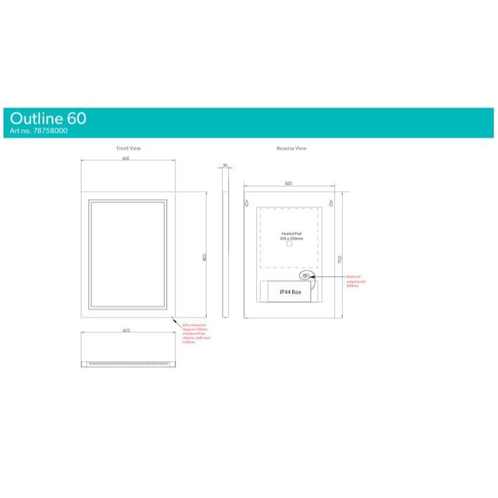 HiB Illuminated Mirror HiB Outline LED Illuminated Mirror
